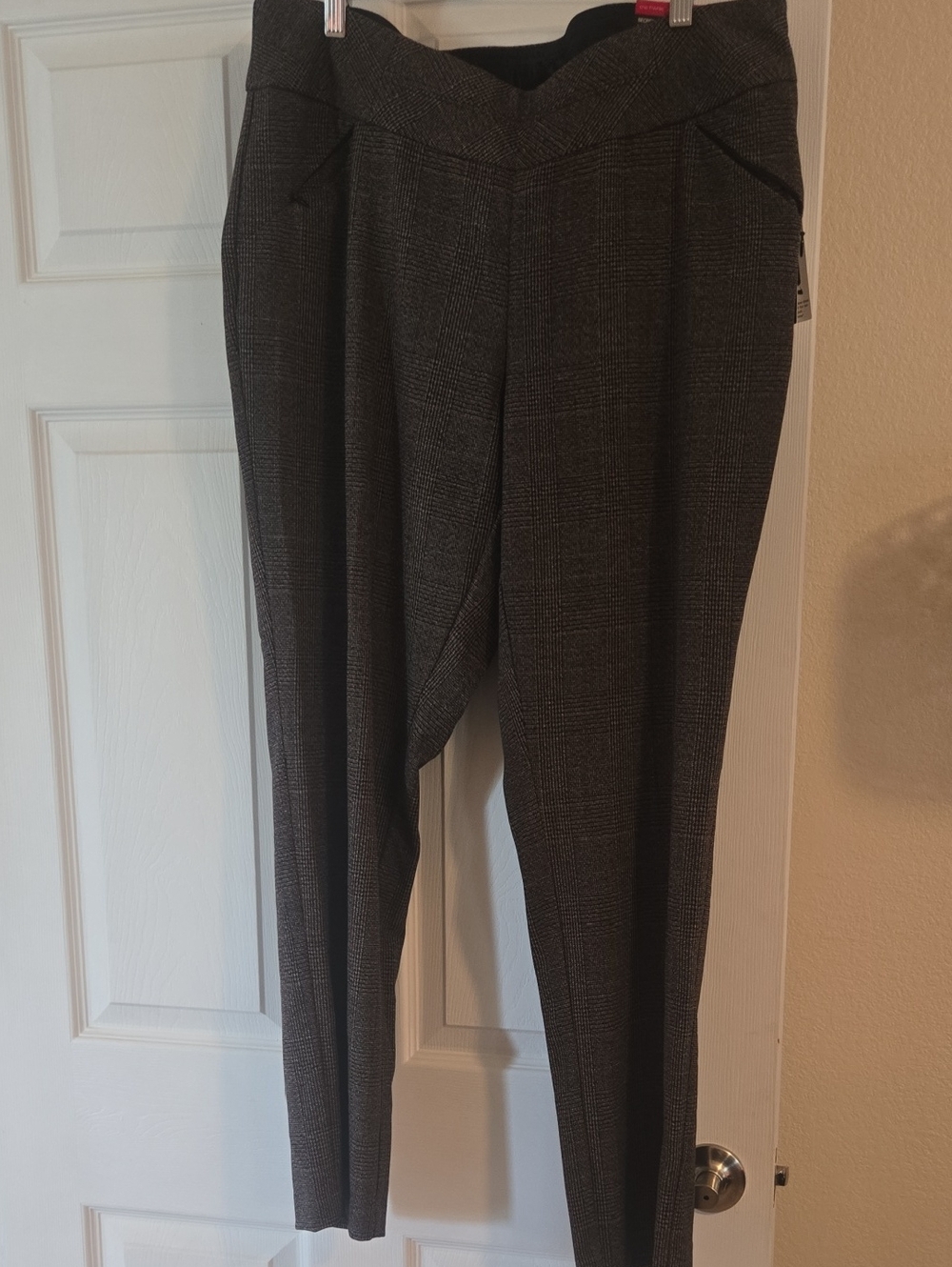 Women's Brown Plaid Dress Pants